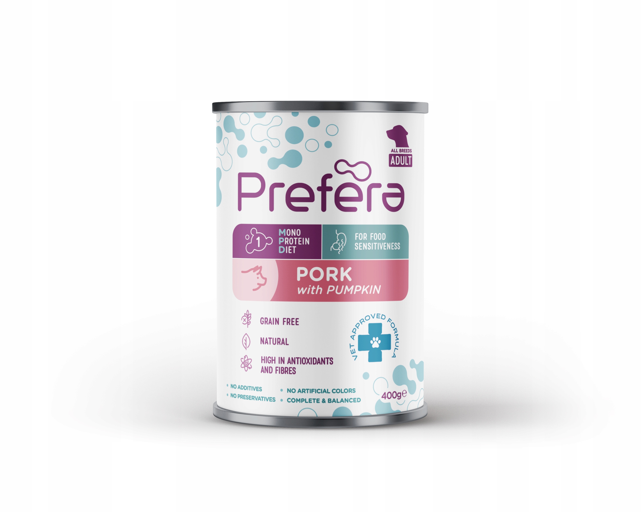 Levně Prefera Monoproteinové krmivo pro psy Vet Approved vepřové s dýní 400 g