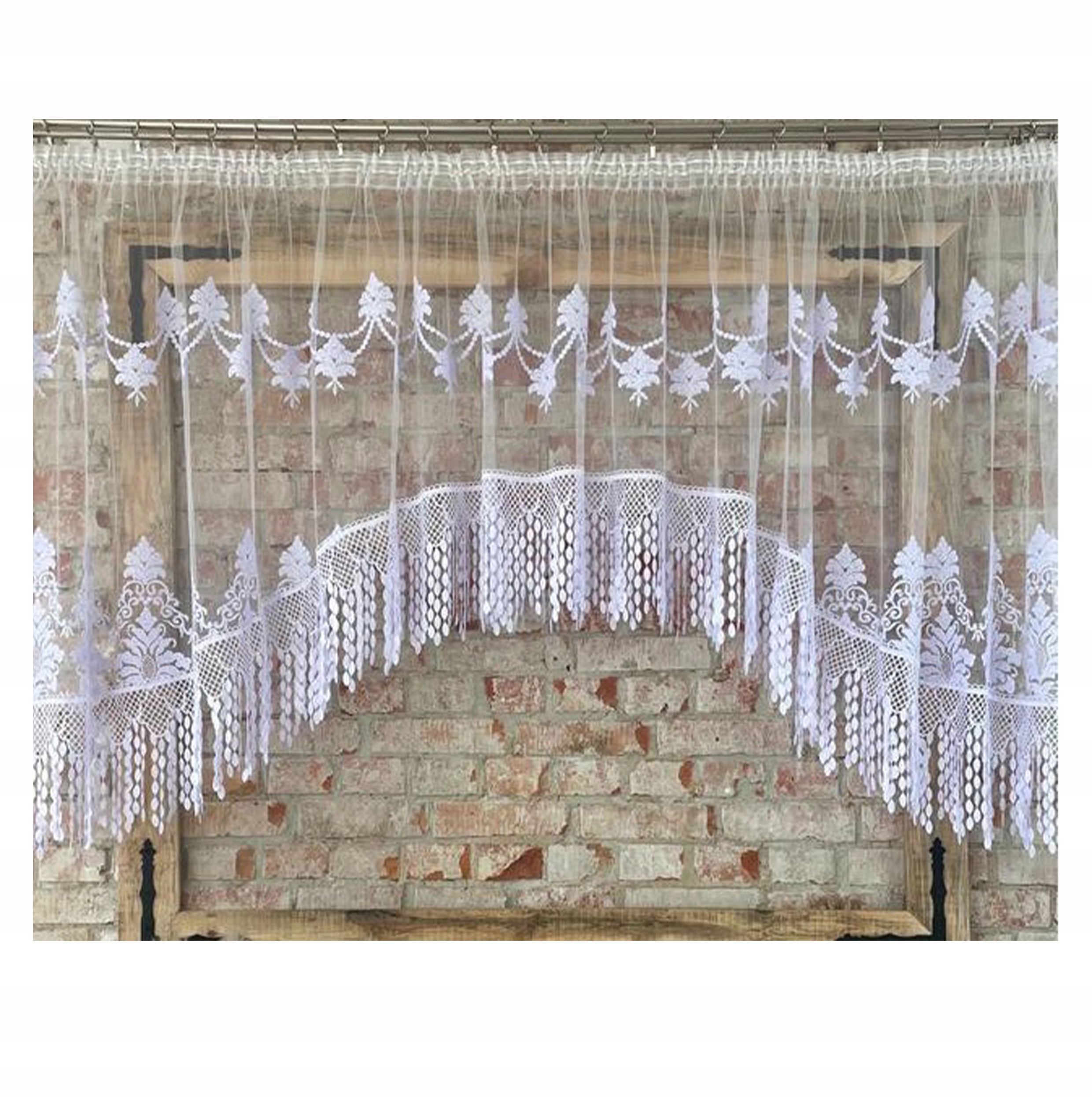 Hotová záclona 400x150, Ornament, oblúk, guipure 30 cm
