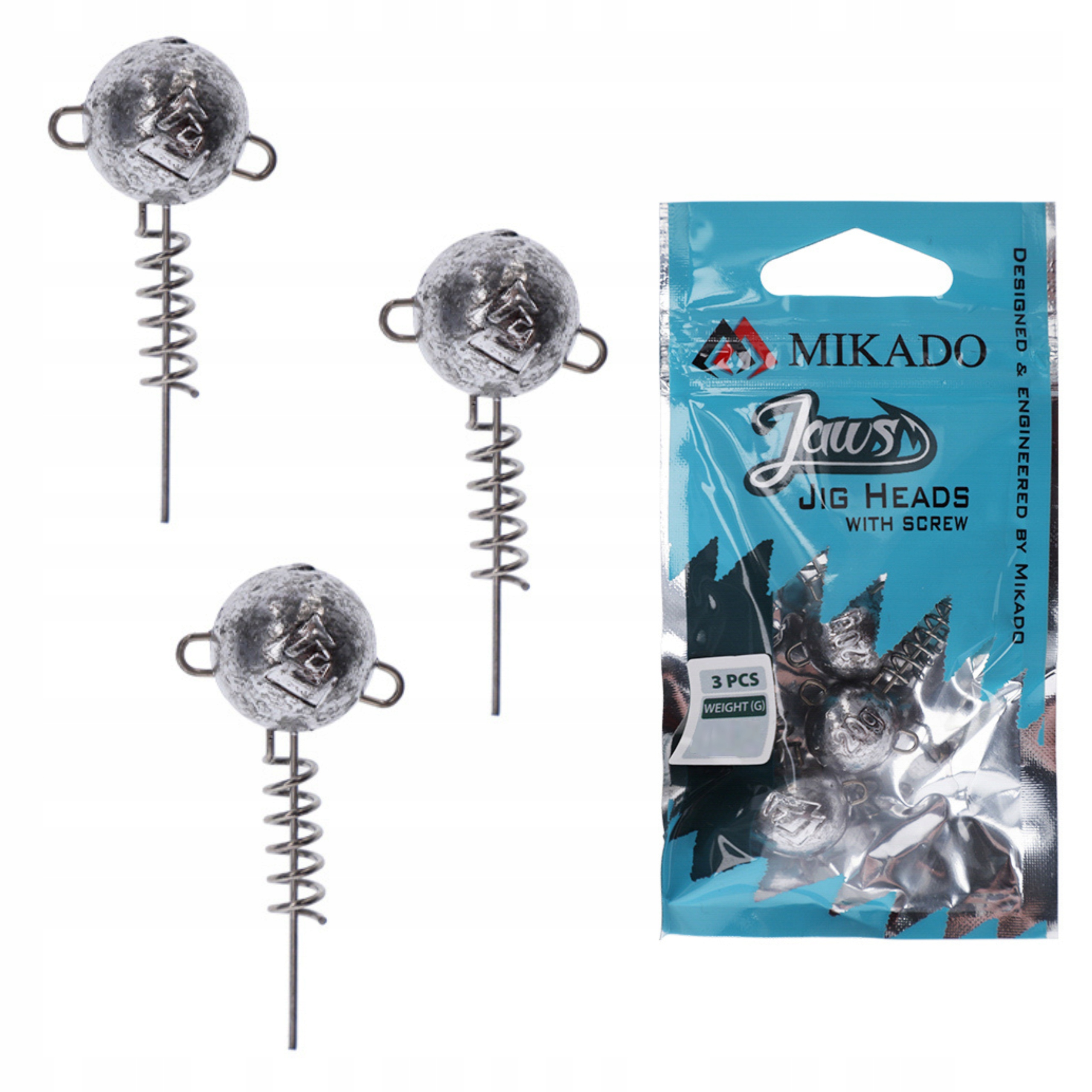 3x Główka jigowa Z Wkrętem Mikado Jaws główki Ciężarek Z Wkrętką 10g