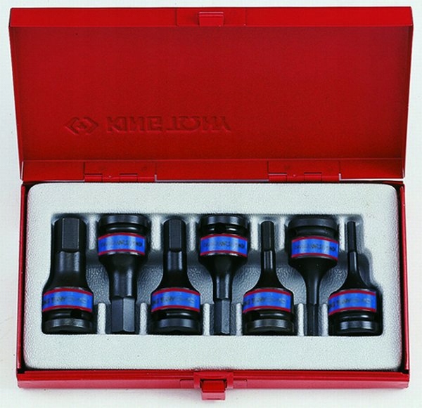 ZESTAW NASADEK UDAROWYCH Z KOŃCÓWKĄ HEX 1/2 7cz. K