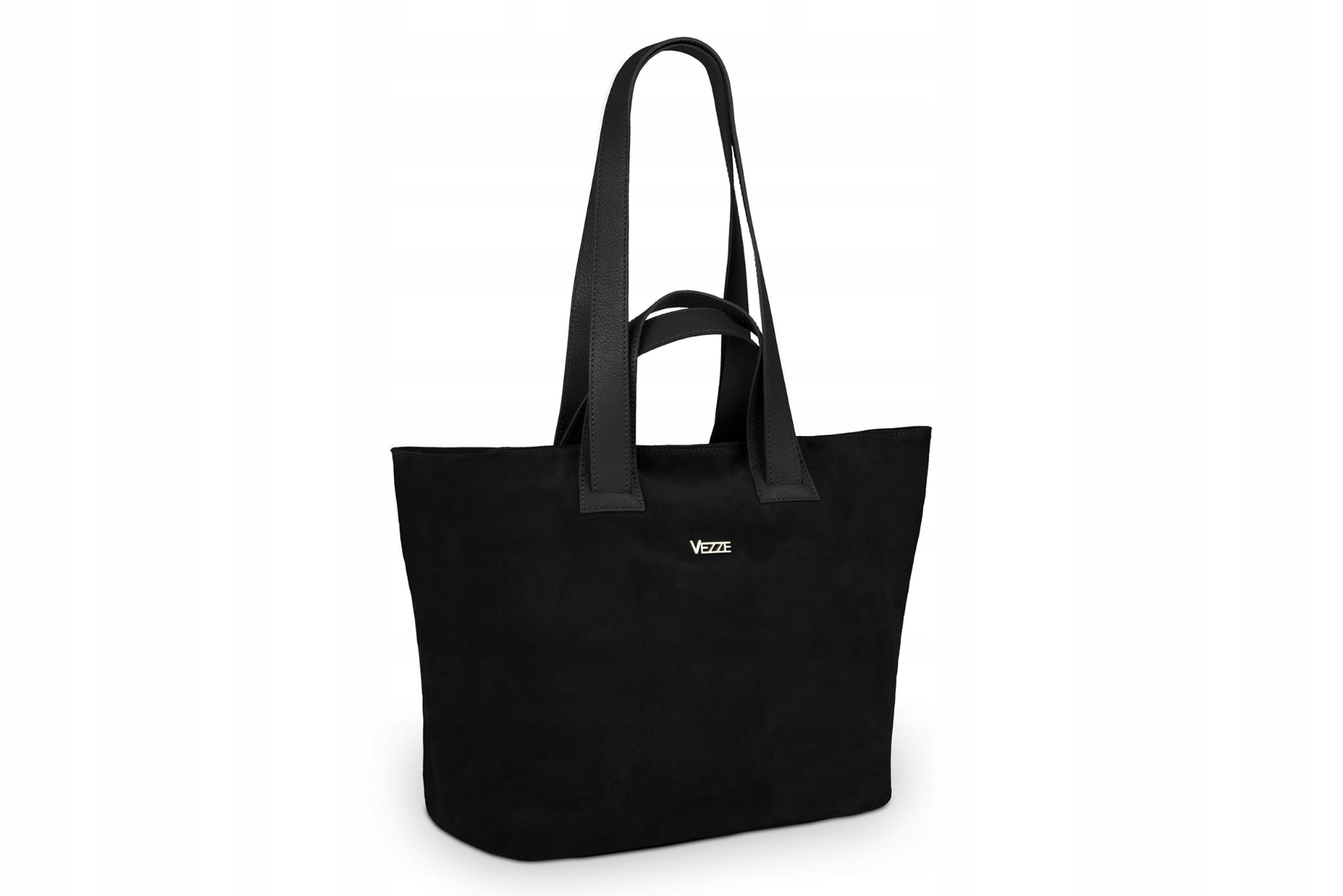 Kožená semišová taška Vezze Carriola Černá