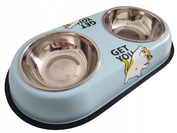 

Miska podwójna dla psa kota metalowa mocna kolor