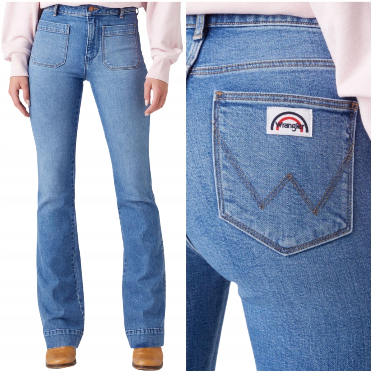 Wrangler Flare Morticia Džins dámské džínové kalhoty se zvony W28 L32