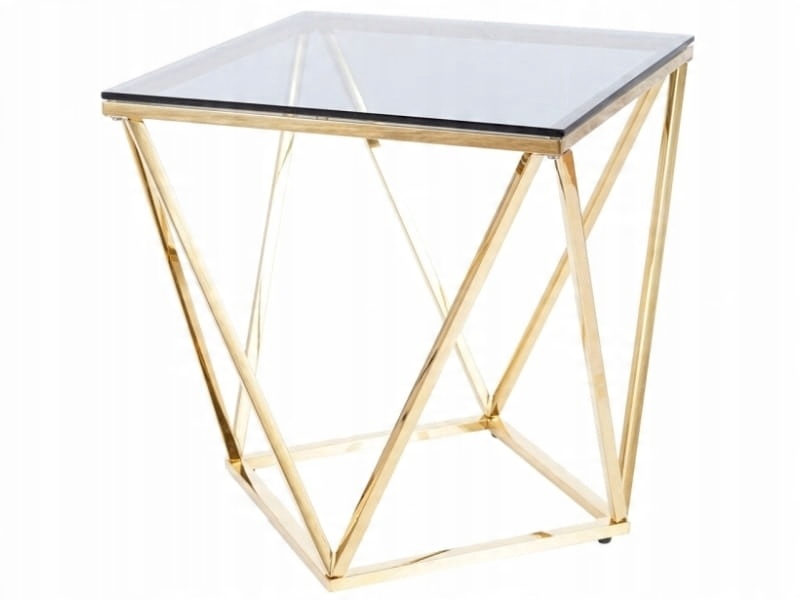 

stolik kawowy Ława szklana Silver B 50x50 złota