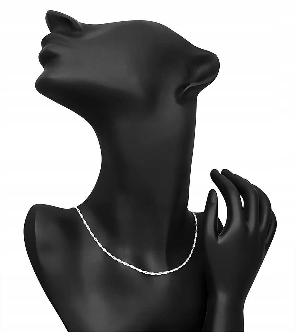 KLASYCZNY ŁAŃCUSZEK SREBRNY SINGAPUR ZE SREBRA PRÓBY 925 40cm Marka EVE