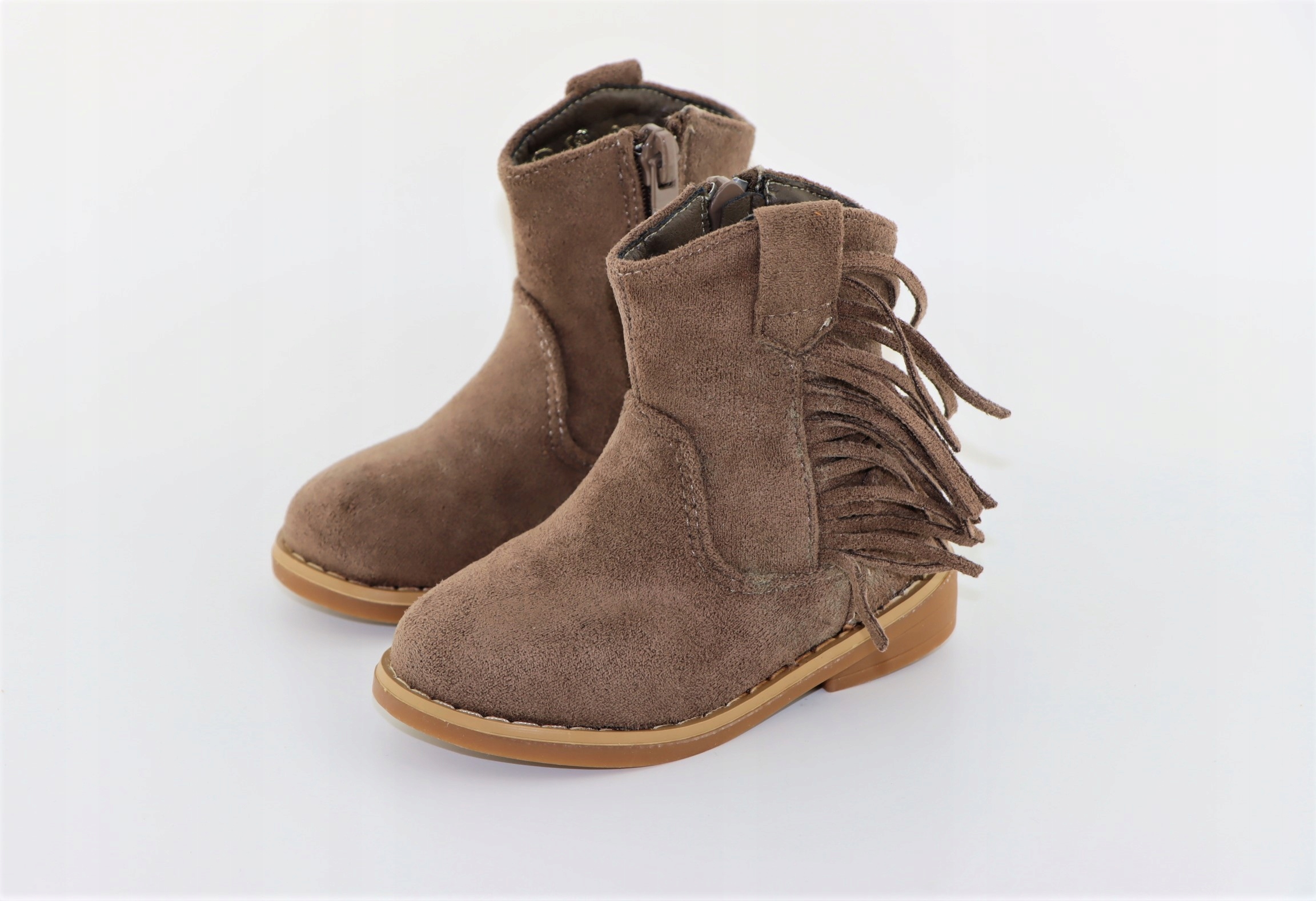 BOTKI DZIEWCZĘCE lekkie buty na jesień suwak r.21 Kod producenta 55-113S taupe