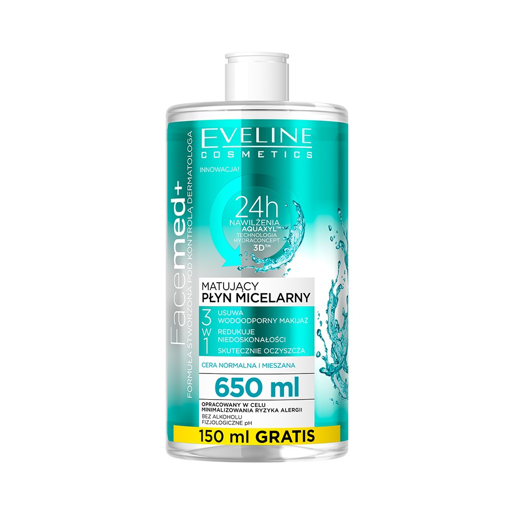 

Eveline Cosmetics Facemed+ płyn micelarny matujący