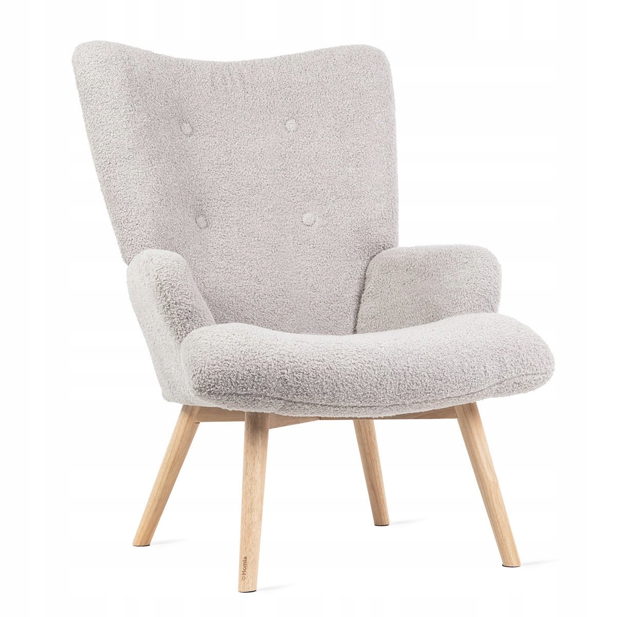 Kreslo Moss Teddy Boucle v látke Teddy svetlosivá 70x55x95 cm Homla