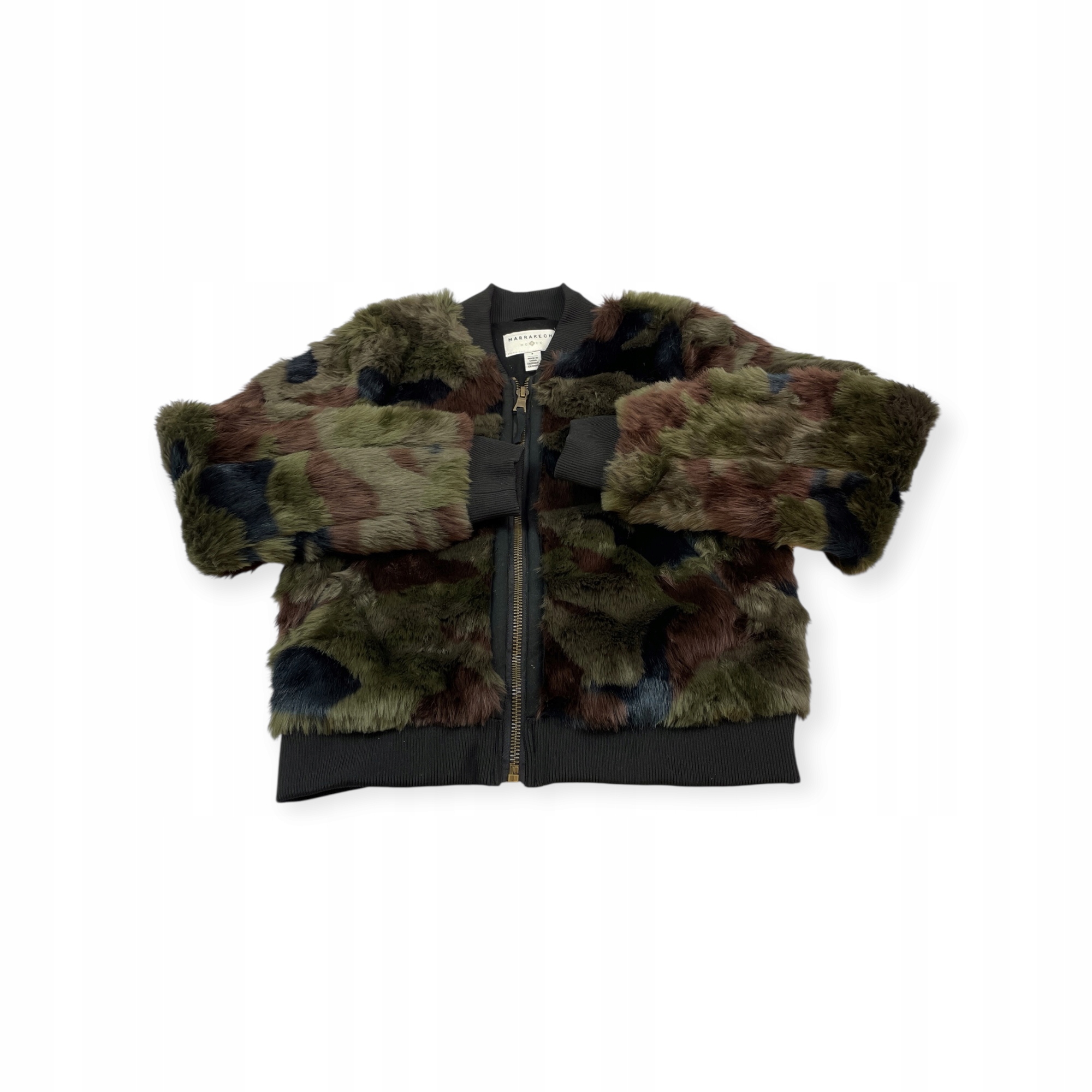 Kožešinová bunda Marrakech MCMCC – velikost S – módní vzor maskáčový