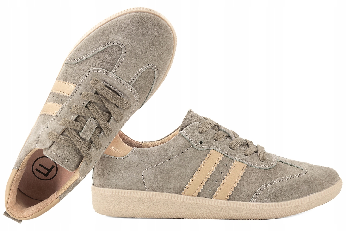 Filippo DP7508 Kožené Sportovní Polobotky Semišové Tenisky 38 Khaki