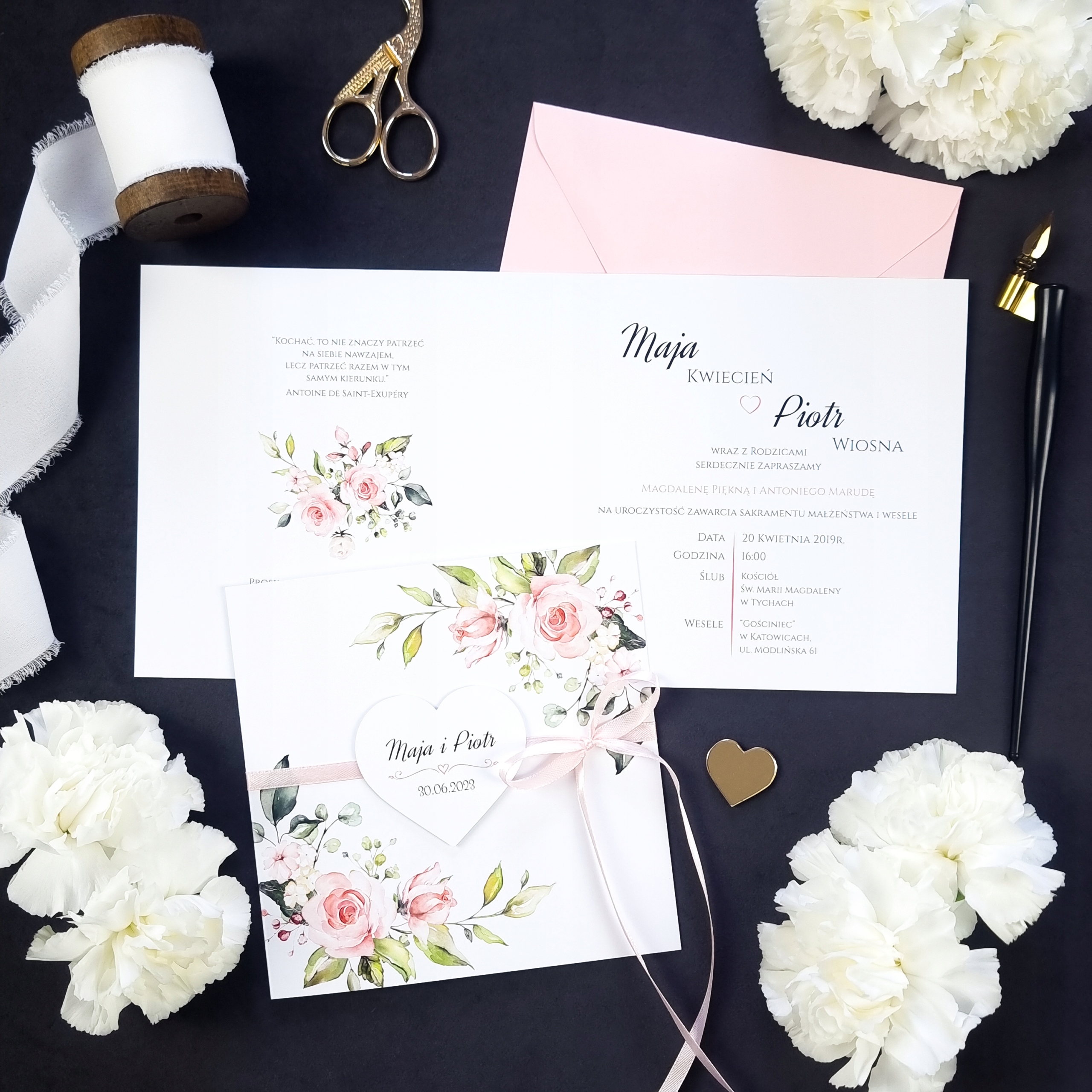 ZAPROSZENIA Ślubne, Na Ślub Wianki BOHO - 2 SZTUKI Szerokość produktu 145 cm