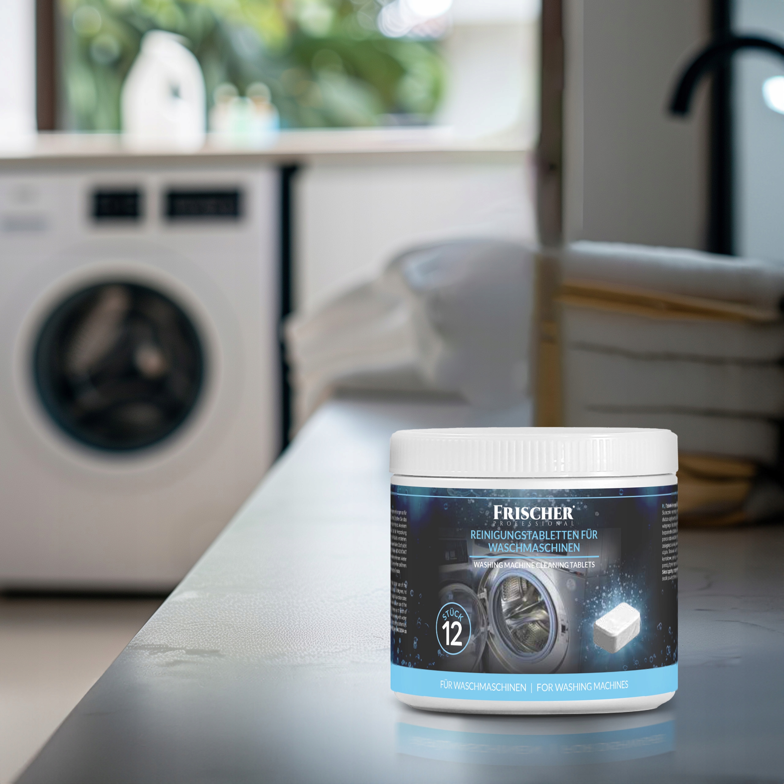 TABLETKI DO CZYSZCZENIA PRALKI ODKAMIENIAJĄCE NEUTRALIZUJĄCE ZAPACH 12szt Marka Frischer