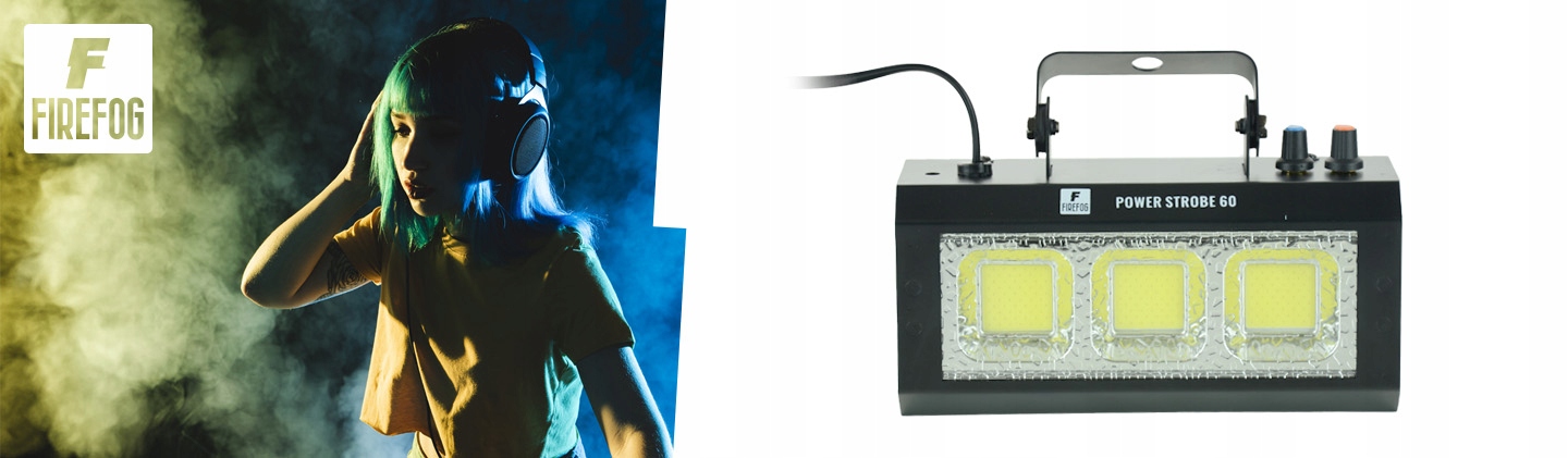 Mocny stroboskop imprezowy 60W Sensitivity i Sound Firefog Model Power Strobe
