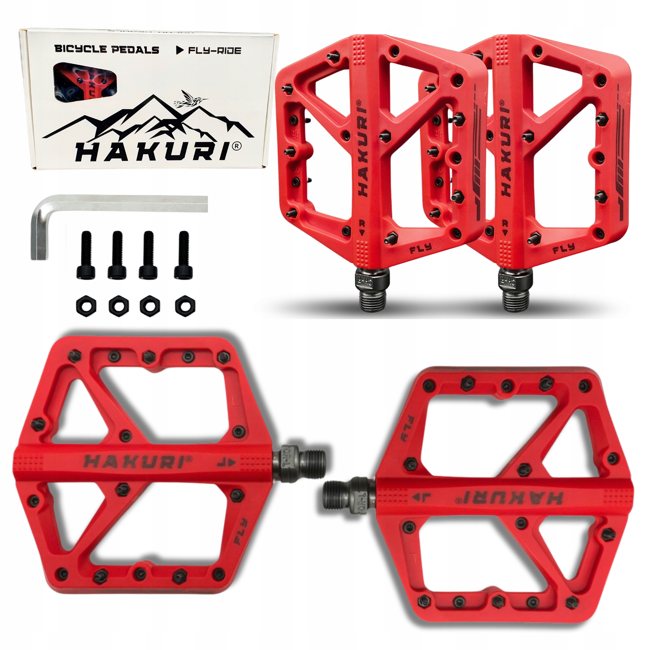 Pedały rowerowe Hakuri platformowe Mtb lekkie antypoślizgowe duża platforma