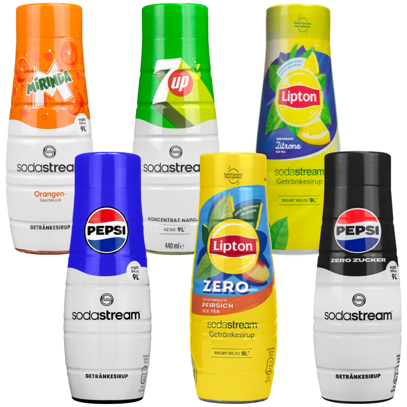 6X Syrop Sodastream Pepsi 7UP Mirinda Lipton Koncentrat Do Saturatora