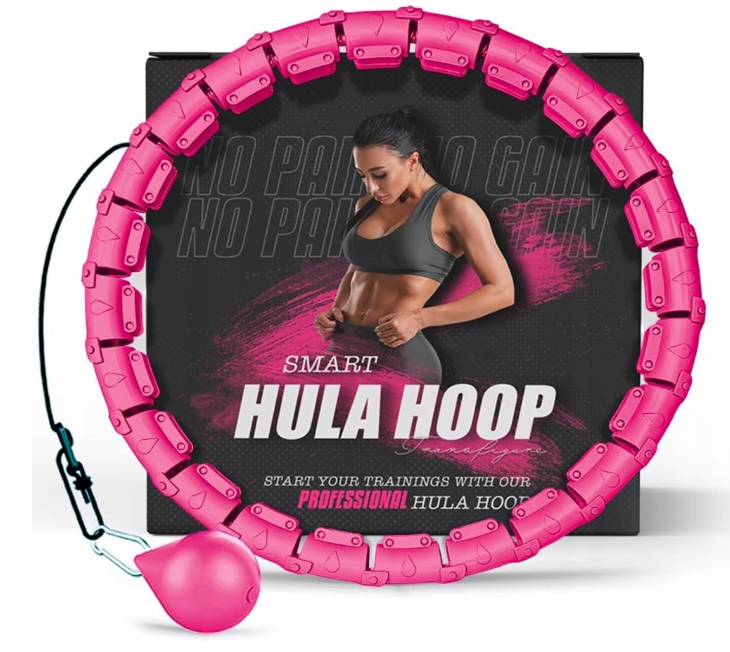 Hula Hoop z inteligentną wagą różowy zmienna średnica wypustki K-mart