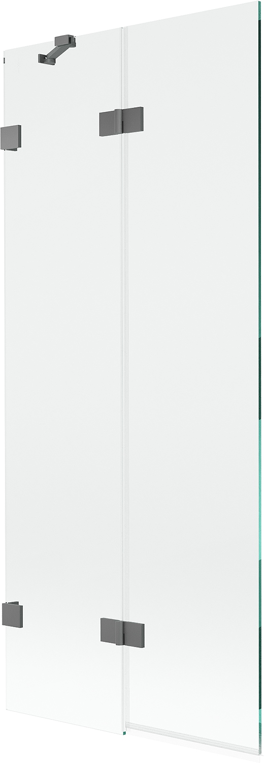 Mexen Lunar 2-křídlová levá vanová zástěna 80 x 150 cm, transparentní, gun