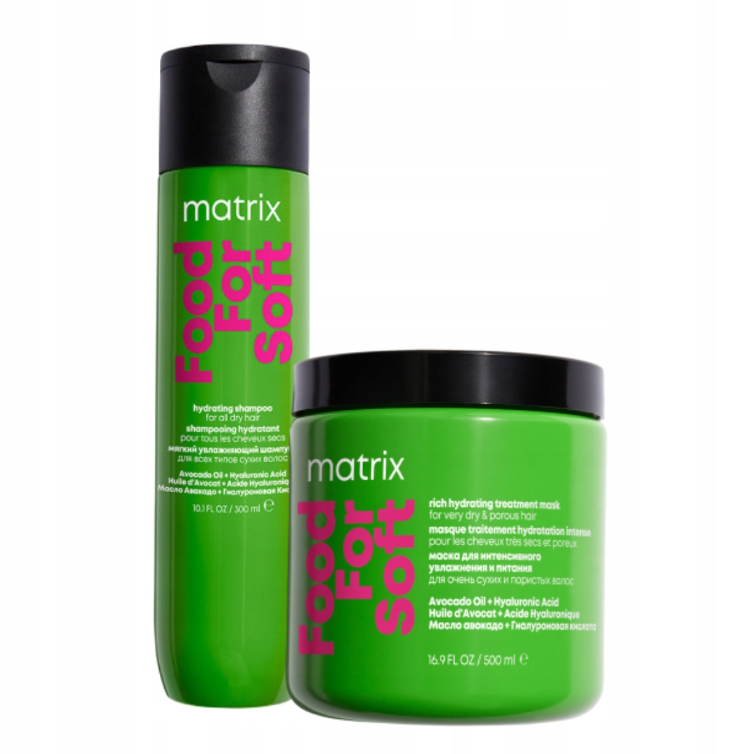 Zestaw Matrix Food For Soft Intensywnie Nawilżający: Szampon i Maska 500ml