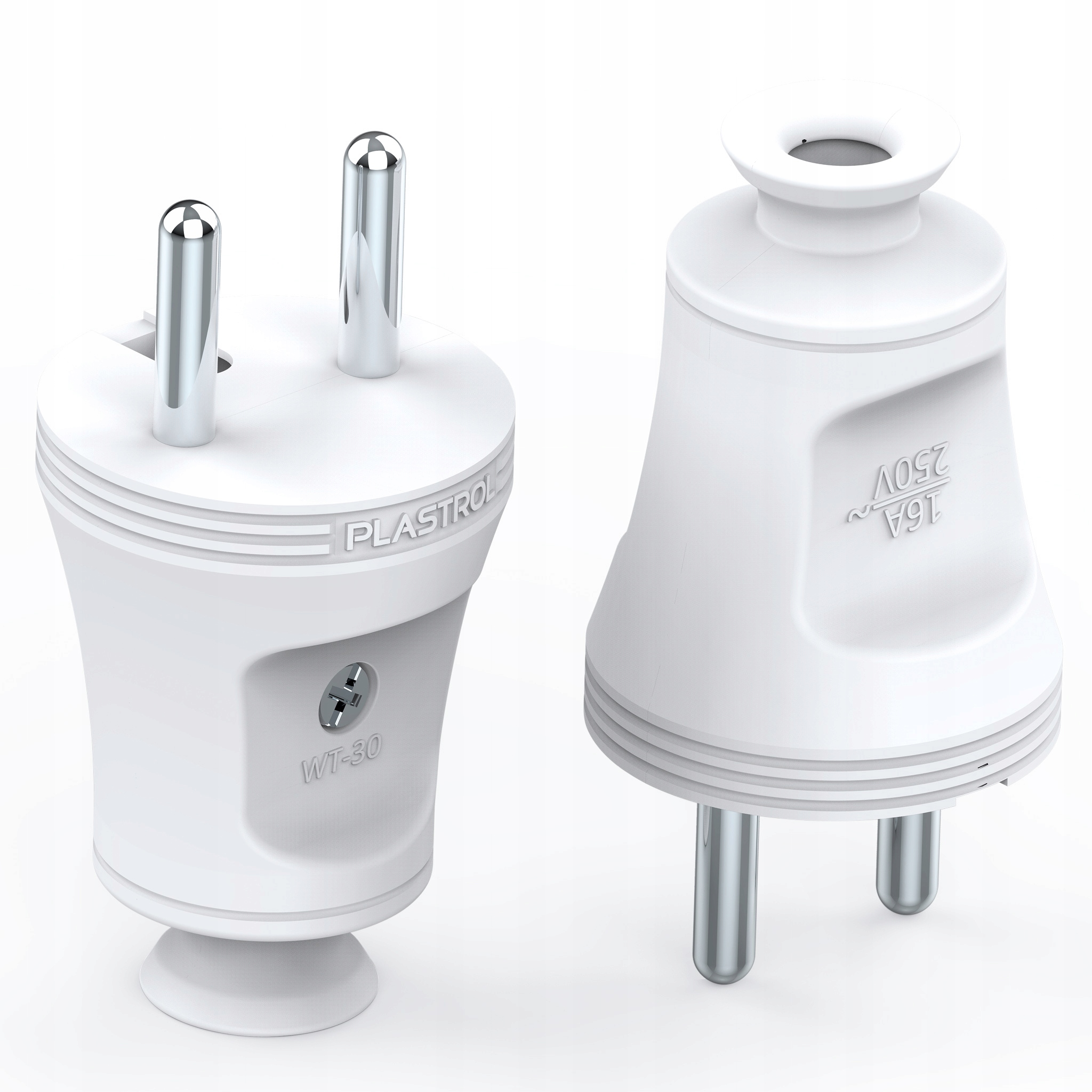 

Wtyczka Prosta Uziemienie 16A 250V WT-30 Biała