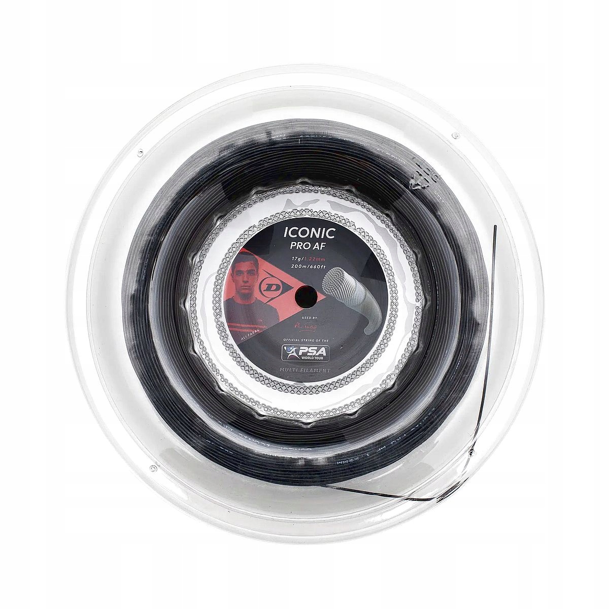 Squashový natahovač Dunlop Iconic Pro Af Černý 1,22 mm 200 m