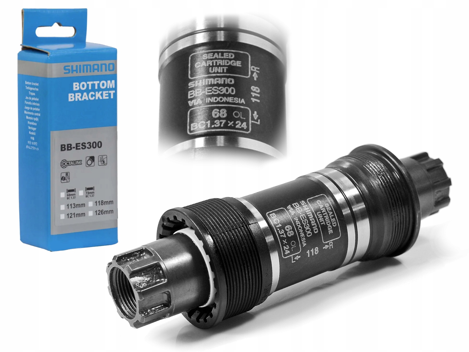 Suportová osa klikového mechanismu Shimano BB-ES300 68/118 mm Bsa octalink