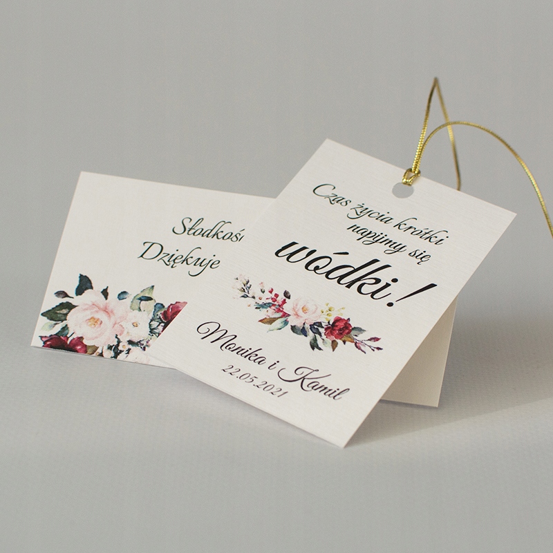 WINIETKI winiety winetki na stół wesele 6szt Wykończenie papieru matowe