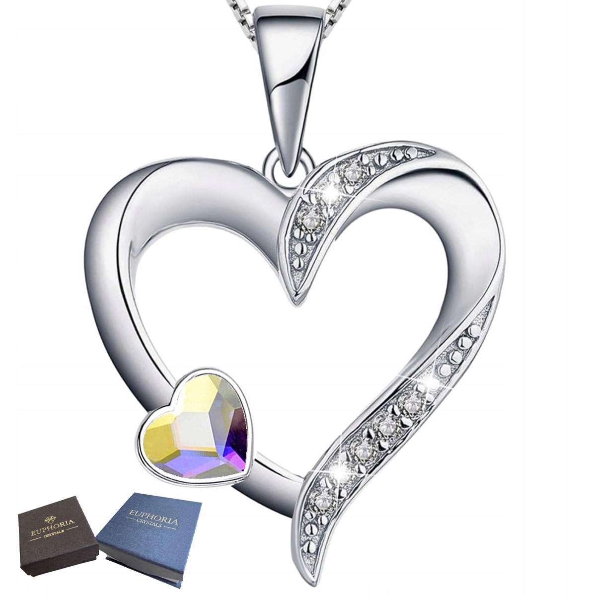 Stříbrný náhrdelník Řetízek Přívěsek Stříbro Srdíčko Dárek k výročí