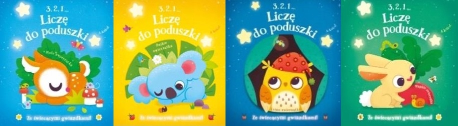 3 2 1 Liczę do poduszki Małe zwierzątka Komplet x4