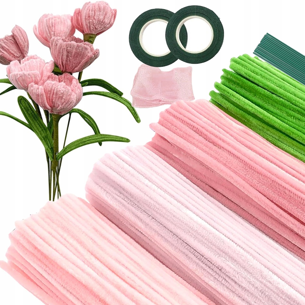 Kreativní Drátky Sada 400 ks Floristické nadýchané vytěráky Barevné MIX
