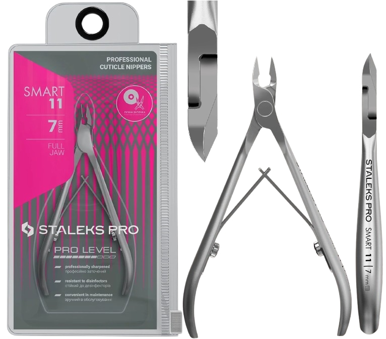 Profesionální kleště na kůži Smart 11 7 mm Staleks Z nerezové oceli