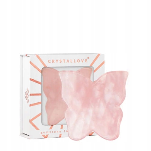 Crystallove Destička Gua Sha Motýlek Růžový Křemen