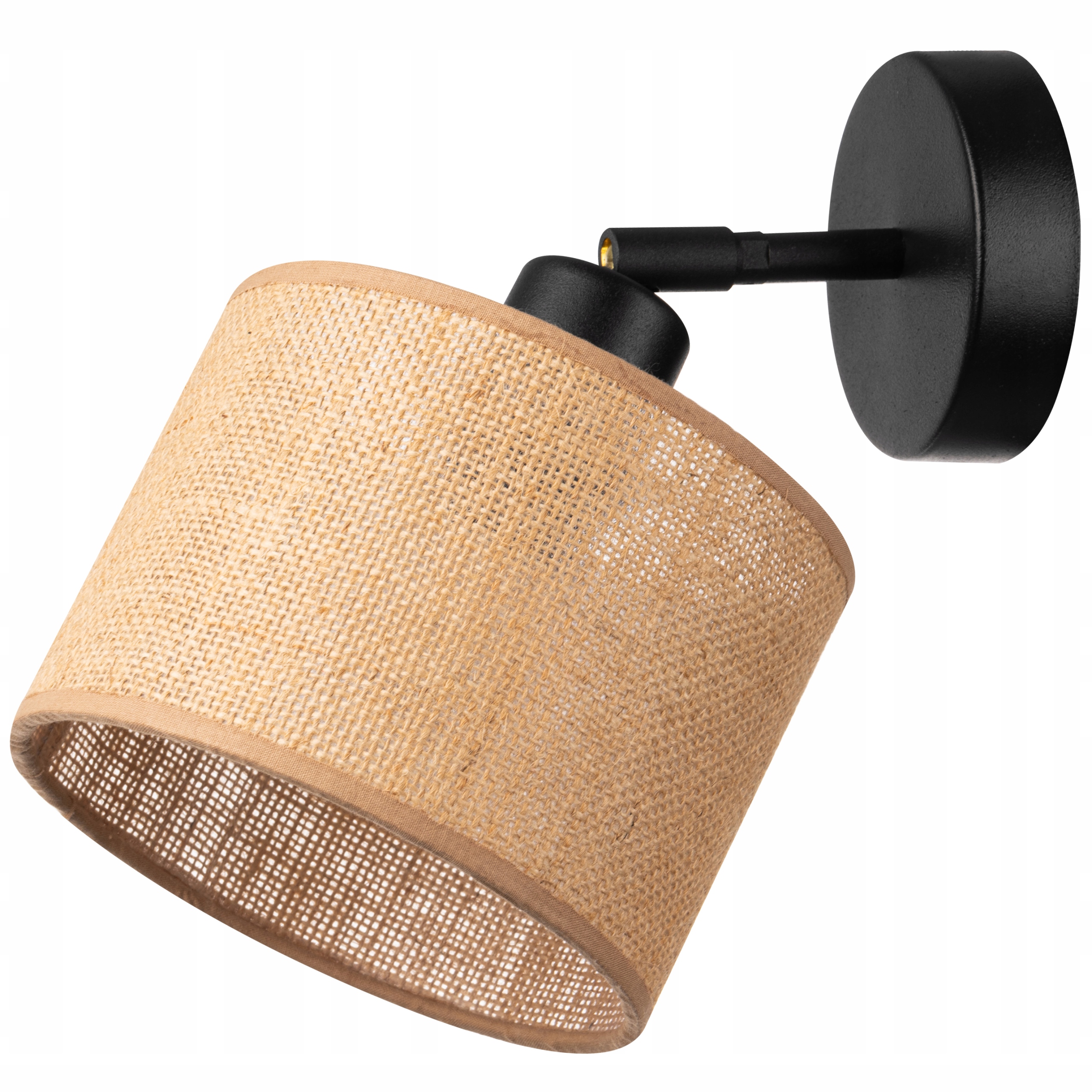 KINKIET ścienny RUSTYKALNY 16cm ABAŻUR JUTA beżowy