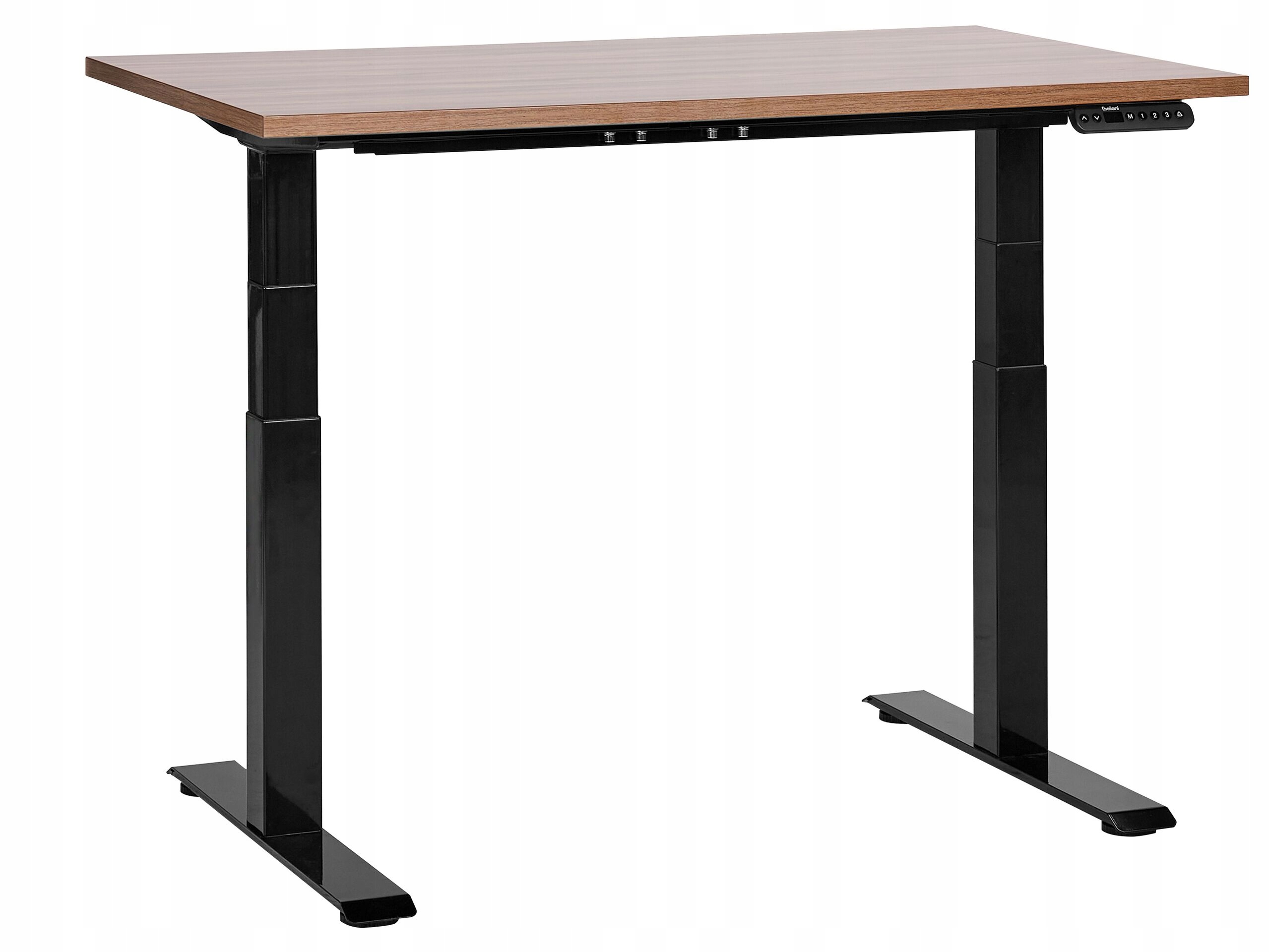 Biurko regulowane 120x72 ciemne drewno z czarnym