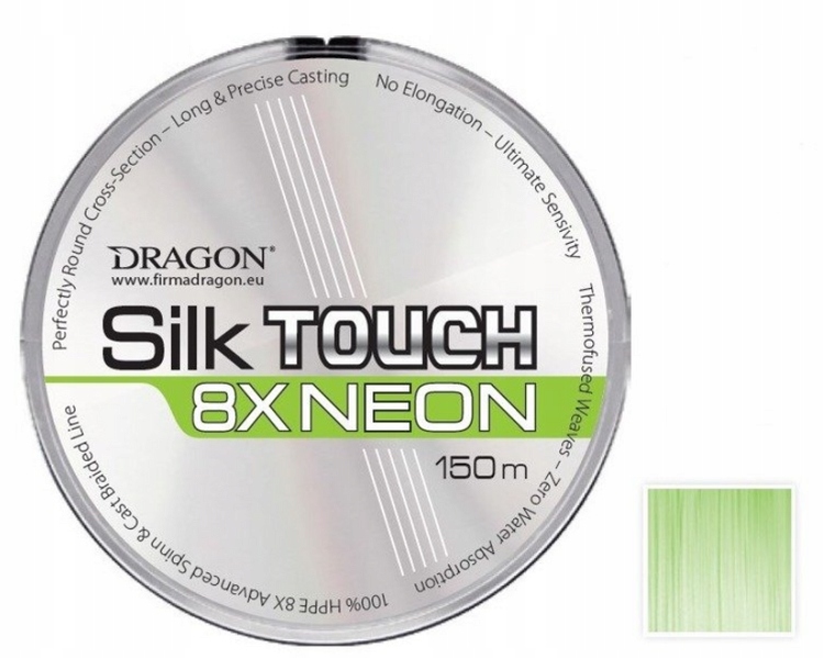 Plecionka SilkTOUCH 8X Neon 150 m 0.14mm/13.80kg zielona fluo Dragon