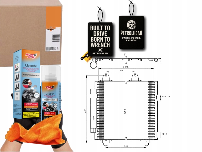 Kondenzátor Klimatizace Citroen C1 107 Aygo 1,0 05- #Petrolhead Pro+ Kit9