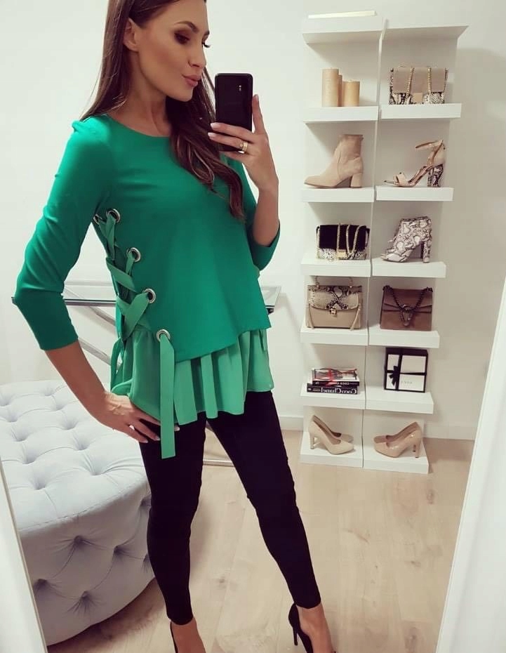 Mikina S Halkou Zelená 2v1 Model 980 Lalous vel S