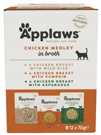 Applaws sáčky pro kočky Chicken Selection Multi Pack 12x70 g