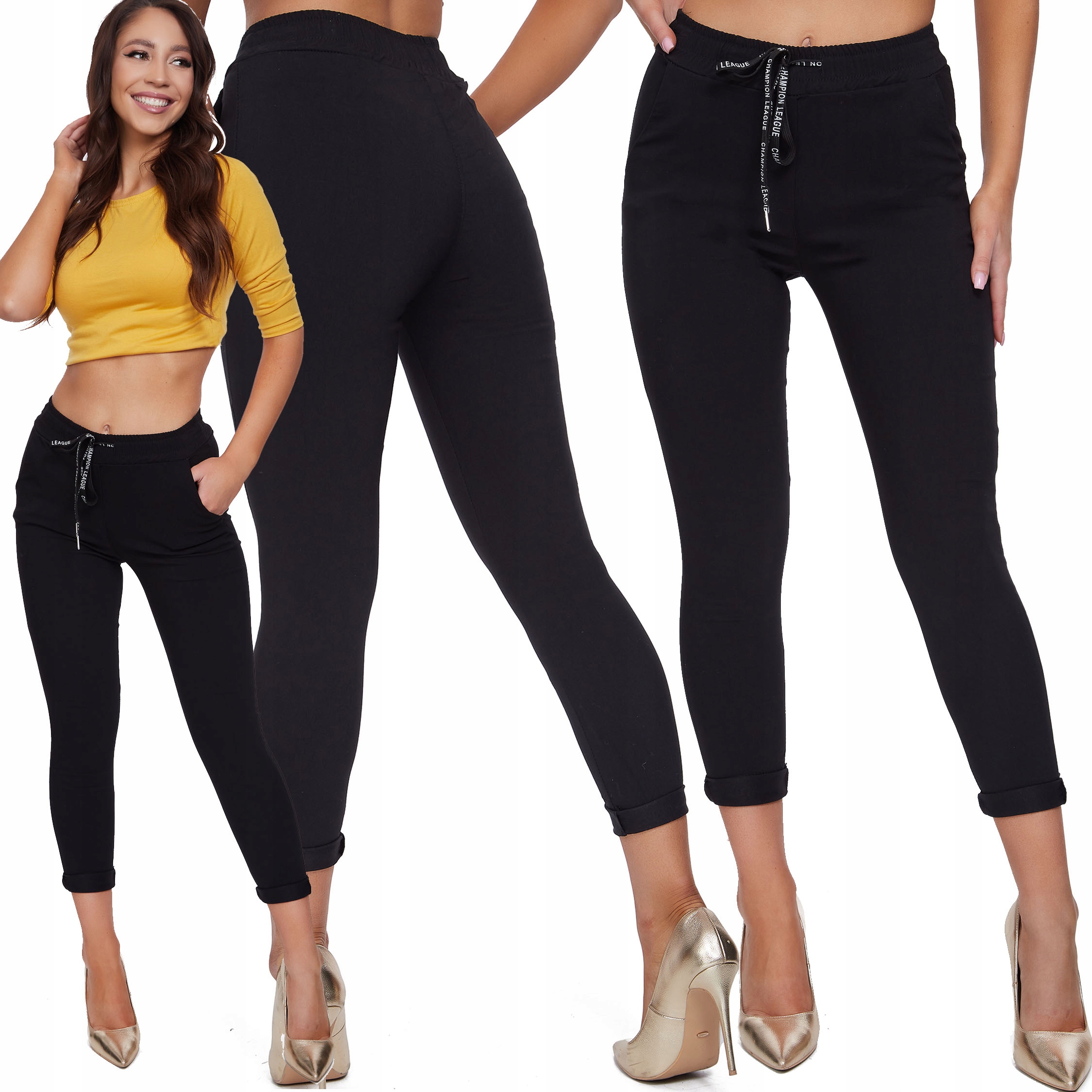 204_ L/40 _SPODNIE damskie Super Wygodne kolory Kolor zielony