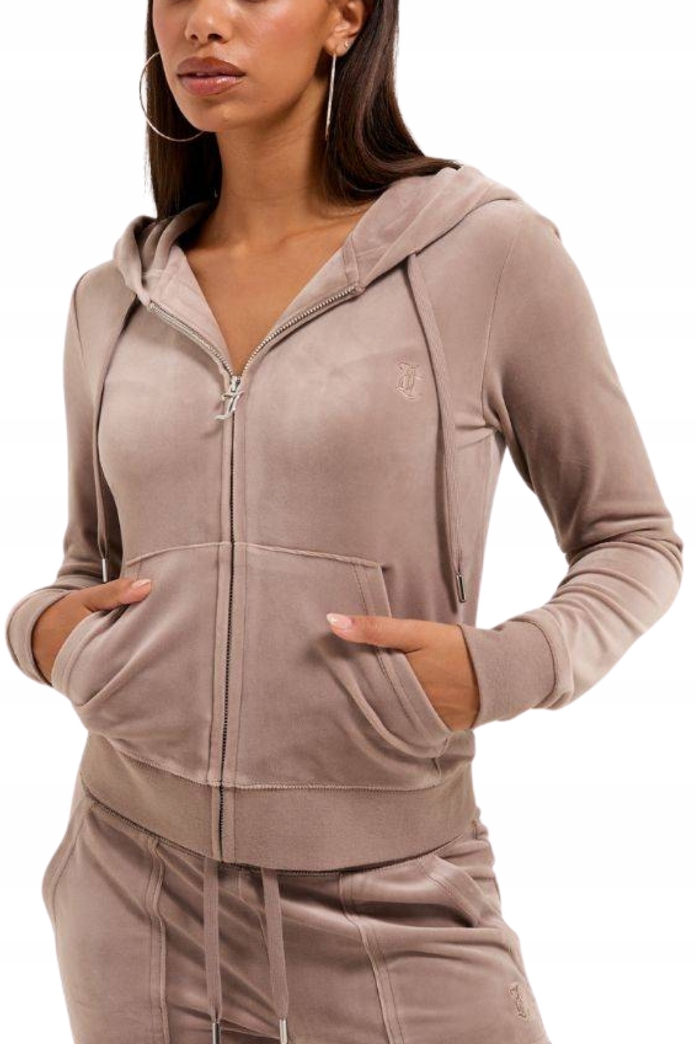 Juicy Couture Tmavě béžová mikina Robertson Hoodie L