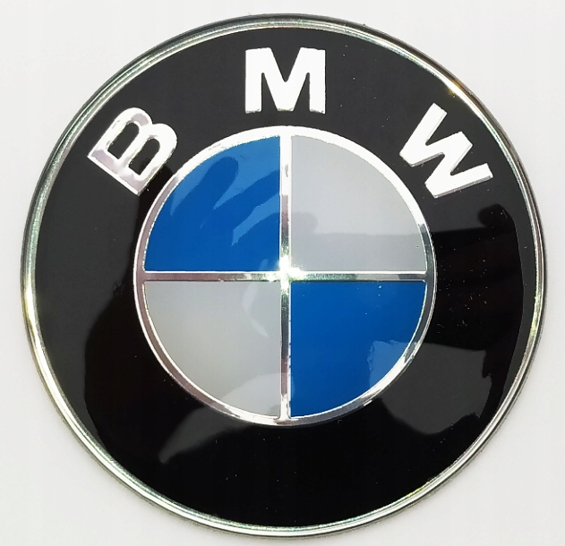 BMW emblemat znaczek logo chrom czarny nieb 82mm