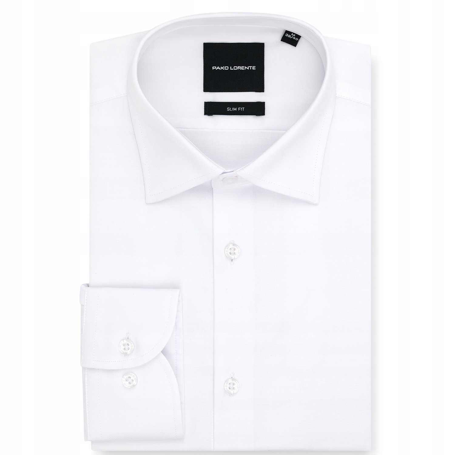 Elegantní bílá bavlněná pánská košile Slim Fit Pako Lorente vel S