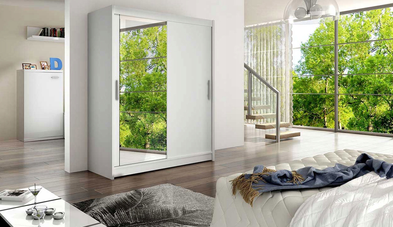 SZAFA PRZESUWNA z LUSTREM Pesto VI Półki Meble Marka Mirjan