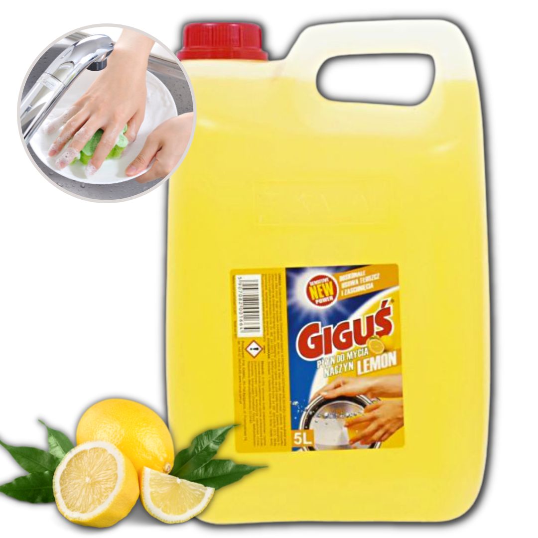 PŁYN DO NACZYŃ Giguś 5 litrów Lemon BARDZO WYDAJNY