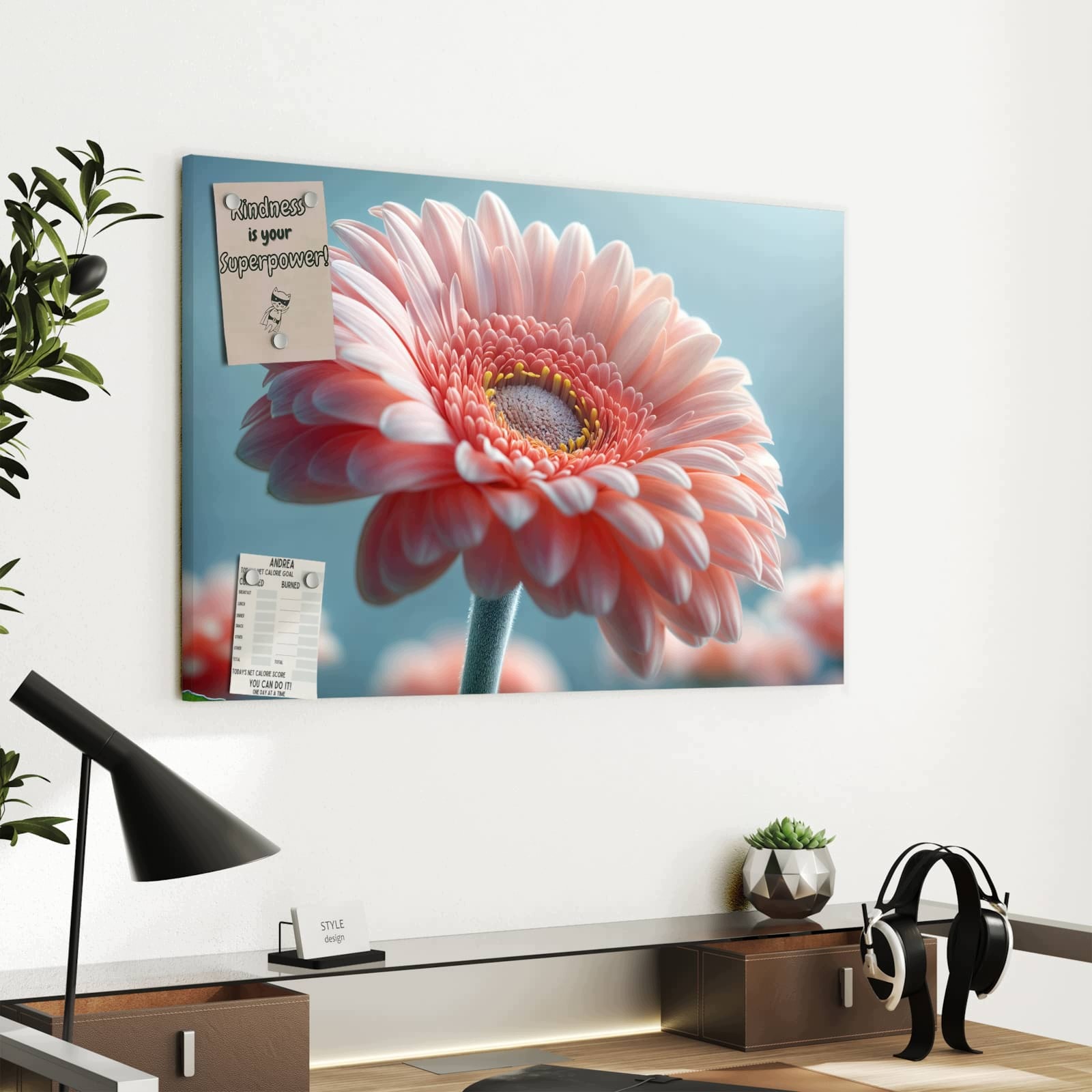 Magnetická tabule Teplé Nádhera květin 60 × 40 cm