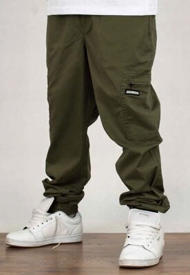Kalhoty Jigga Wear Stripe Zip Cargo olivové