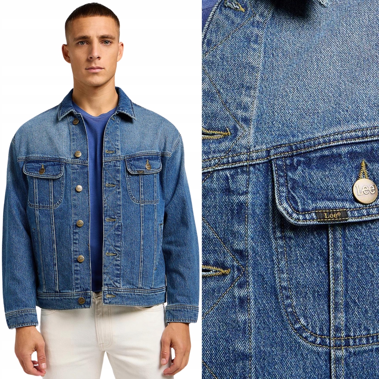 Lee Relaxed Rider Jacket Handsome volná pánská džínová bunda katana M