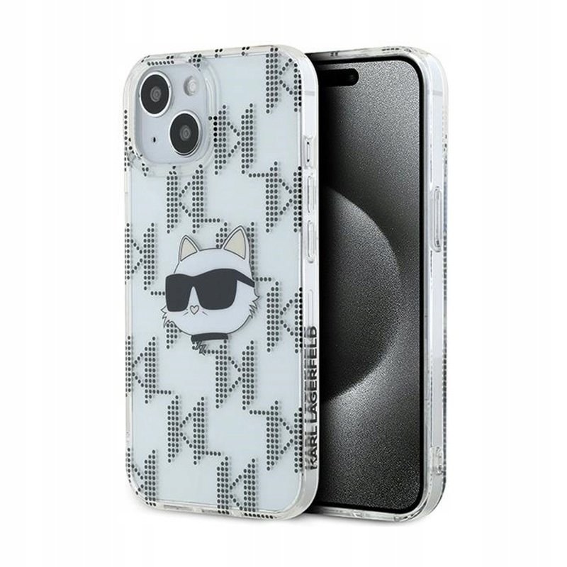 Karl Lagerfeld IML Choupette Head & Monogram Pouzdro pro iPhone 15 14 13 (pr