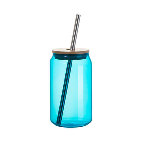 

Szklanka 400 ml ze słomką i pokrywką turkusowa