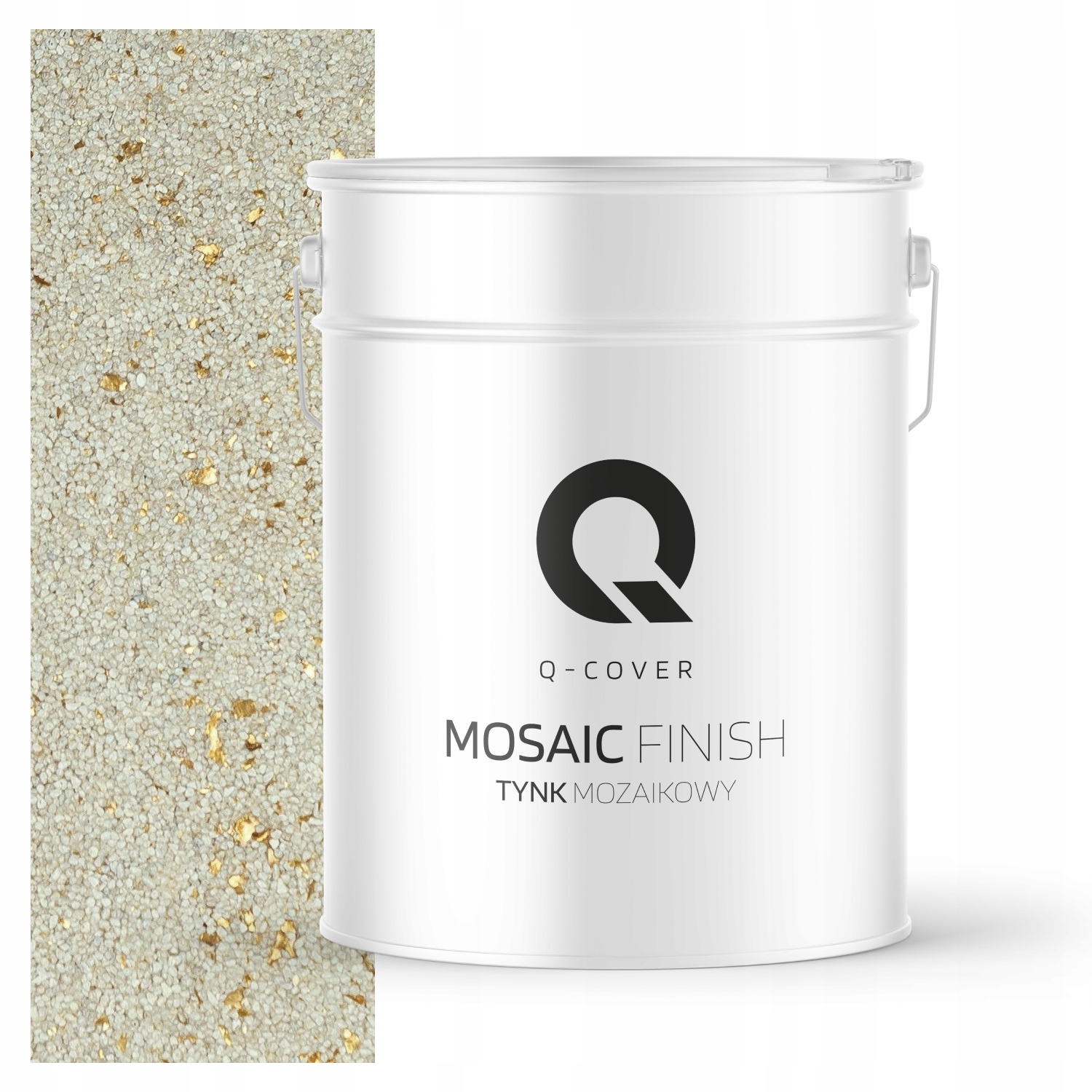Tynk Mozaikowy Żywiczny 12.5KG Wewnętrzny Biały ze złotą miką M08 Ozdobny