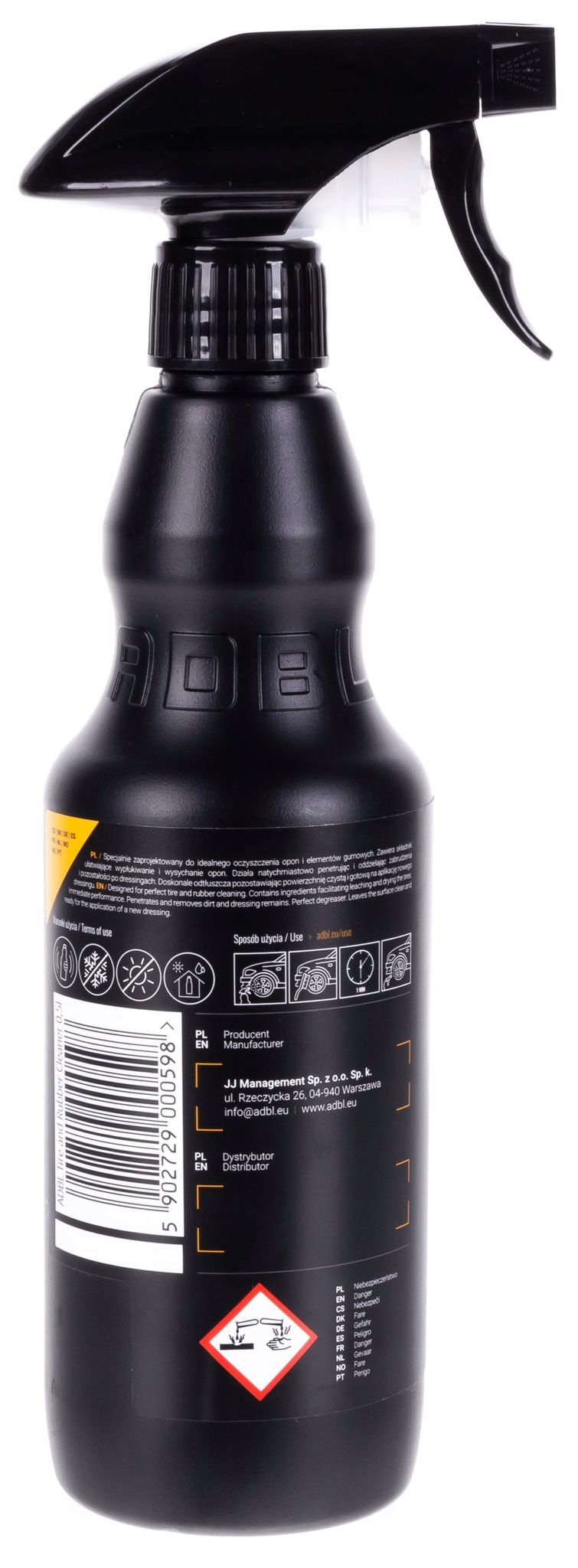 ADBL TIRE AND RUBBER CLEANER PŁYN DO OPON - 0.5L Producent ADBL